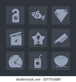 Premium set of fill icons. Such as place, beverage, food, toy, quiet, sea, ball, cold, glass, service, play, gem, dish, achievement, motel, room, cutlery, motorcycle, biker, white, winner, fishing