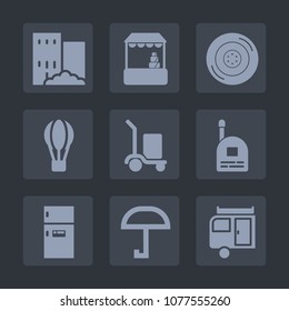 Premium set of fill icons. Such as market, refrigerator, food, warehouse, architecture, real, parachute, caravan, home, city, package, boy, freezer, building, construction, store, estate, hot, house