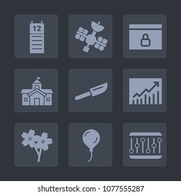 Premium set of fill icons. Such as kitchen, lock, celebration, city, government, internet, white, bank, sakura, web, padlock, spring, sign, fork, wireless, house, university, graphic, element, table
