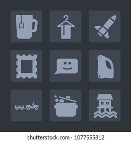 Premium set of fill icons. Such as food, cafe, photo, shipping, technology, transportation, launch, rocket, cook, hanger, beverage, tea, face, kitchen, delivery, art, houseboat, smile, hang, happy