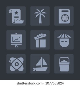 Premium set of fill icons. Such as ship, box, toy, present, water, passport, christmas, holiday, international, contract, asian, space, report, file, journey, travel, chinese, people, annual, paper, 