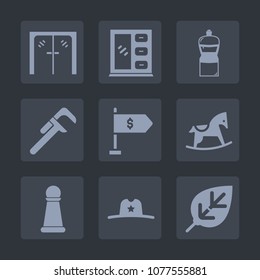 Premium set of fill icons. Such as horse, architecture, handle, home, baby, sheriff, hat, game, reparation, cowboy, industrial, chess, door, strategy, broom, tree, child, equipment, texas, service