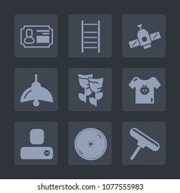 Premium set of fill icons. Such as science, identification, brush, name, floral, construction, space, baby, technology, dvd, bulb, sign, business, nature, card, lamp, light, satellite, cd, ladder, up