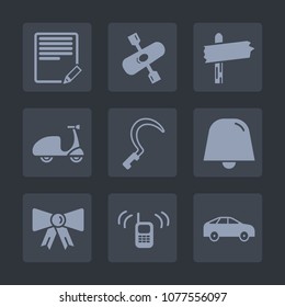 Premium set of fill icons. Such as sign, tool, communication, write, web, bike, call, highway, kayaking, paper, telephone, gardening, bus, ride, bicycle, way, document, sport, kayak, move, direction