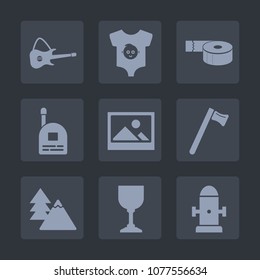 Premium set of fill icons. Such as guitar, nature, environment, tree, background, equipment, clothes, frame, department, water, tool, sound, fashion, wrench, newborn, wine, rock, kid, tape, small, boy
