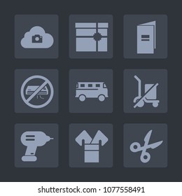 Premium set of fill icons. Such as speed, asia, web, bow, drill, transportation, street, birthday, scale, book, conditioner, technology, tool, bus, business, internet, box, sign, air, traditional, no
