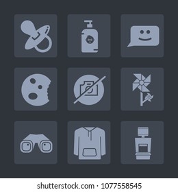Premium set of fill icons. Such as doughnut, jacket, joy, childhood, cake, emotion, chocolate, no, cute, dessert, photo, pacifier, infant, soother, xray, muffin, camera, machine, beautiful, little