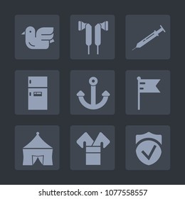 Premium set of fill icons. Such as freezer, home, animal, object, usa, flag, america, audio, nautical, needle, check, metal, tool, nature, wildlife, stereo, cold, appliance, earphone, security, white