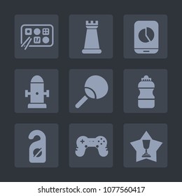 Premium set of fill icons. Such as diagram, strategy, motel, chart, fire, place, business, winner, ping, joystick, chinese, play, bottle, equipment, achievement, privacy, table, award, sport, pawn