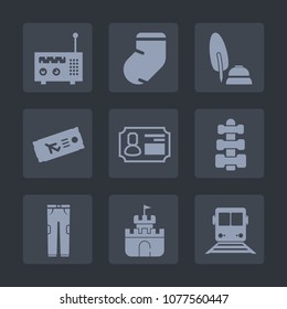 Premium set of fill icons. Such as sand, jersey, warm, radio, identity, white, airplane, travel, background, fountain, fashion, socks, clothing, business, airline, plane, sock, fitness, object, pen