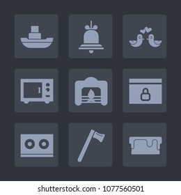Premium set of fill icons. Such as notification, christmas, vessel, transport, ship, website, alarm, call, internet, music, alert, dove, pie, sea, food, transportation, wrench, dessert, spanner, lock