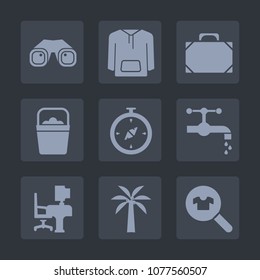 Premium set of fill icons. Such as bathroom, travel, map, , office, business, sink, object, white, leather, modern, compass, water, equipment, tap, bag, female, zoom, plastic, navigation, accessory