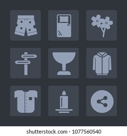 Premium set of fill icons. Such as decoration, beautiful, wear, zoom, find, jacket, hotel, clothing, element, sign, shirt, cherry, japan, direction, candle, internet, banner, fire, light, pink, flame
