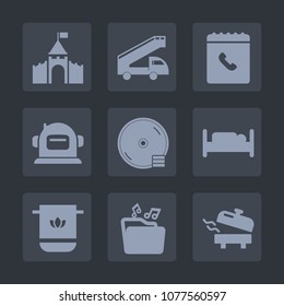 Premium set of fill icons. Such as phone, internet, bedroom, dvd, castle, soft, transportation, music, equipment, web, sign, building, cotton, old, disc, white, astronaut, water, helmet, towel, cosmos