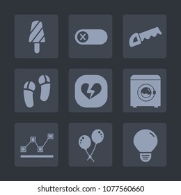 Premium set of fill icons. Such as stats, popsicle, electric, electrical, love, dessert, cold, off, frozen, switch, work, footwear, turn, fruit, heart, birthday, light, chart, slipper, deactivate, saw