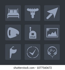 Premium set of fill icons. Such as fast, lunch, pointer, boy, arrow, hot, pillow, faucet, sound, bedding, image, water, picture, child, fun, mattress, communication, check, sign, musical, audio, music