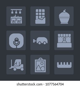 Premium set of fill icons. Such as beauty, chocolate, microphone, white, hair, grocery, sweet, sugar, comb, candy, snack, baby, bakery, care, dessert, glass, truck, transport, graphic, cake, store