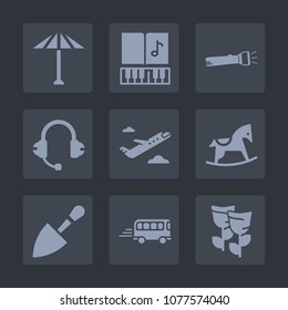 Premium set of fill icons. Such as transport, flower, shovel, nature, road, travel, baby, speaker, treble, culture, wagasa, musical, floral, clef, japanese, transportation, sound, bus, plane, oriental