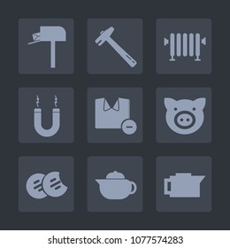 Premium set of fill icons. Such as equipment, sign, hot, delivery, snack, espresso, male, letter, sweet, cookie, post, tea, repair, magnetic, communication, animal, energy, cafe, heater, wrench, water