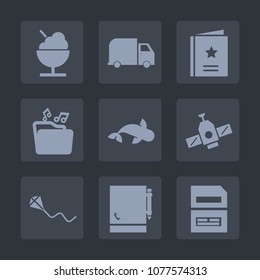 Premium set of fill icons. Such as transport, save, interests, cone, music, icecream, ice, sky, fun, joy, station, video, computer, space, data, service, summer, people, favorite, technology, document
