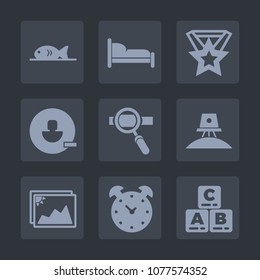 Premium set of fill icons. Such as drink, coffee, research, prize, alarm, remove, science, medal, pizza, room, seafood, watch, laptop, account, frame, kid, spaceship, award, ribbon, space, picture
