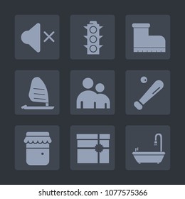 Premium set of fill icons. Such as surf, style, jam, yellow, baseball, fashion, footwear, ocean, lamp, sign, man, leather, human, traffic, audio, sport, box, present, red, road, wind, equipment, ball