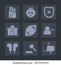 Premium set of fill icons. Such as baby, food, justice, stadium, people, sweet, delete, snack, mailbox, ball, security, child, white, pictogram, sign, box, protection, business, safety, brown, dark