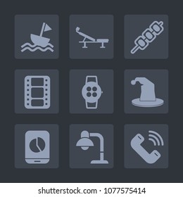 Premium set of fill icons. Such as lamp, cinema, decoration, gadget, watch, kebab, healthy, hat, sport, beef, video, sailboat, fitness, smart, meal, food, nautical, mobile, business, grilled, movie