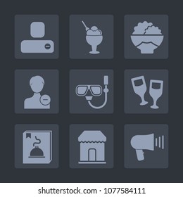 Premium set of fill icons. Such as cream, speaker, sign, profile, contact, glass, grain, strawberry, seed, sea, dessert, agriculture, snorkel, drink, avatar, mask, red, account, member, food, user