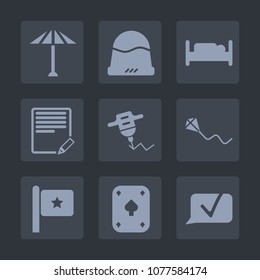 Premium set of fill icons. Such as chat, kite, hat, sign, wagasa, communication, equipment, text, headwear, work, fashion, national, bed, paper, machine, asian, drill, play, bedroom, japanese, cap