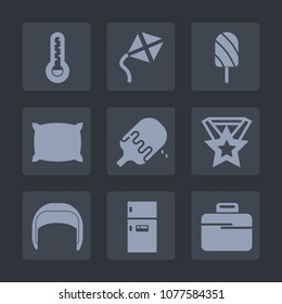 Premium set of fill icons. Such as white, belt, thermometer, sleep, kitchen, home, briefcase, sign, temperature, popsicle, refrigerator, award, fabric, toy, leisure, fahrenheit, worker, soft, freezer