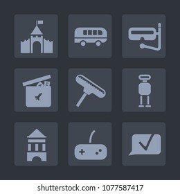 Premium set of fill icons. Such as medieval, teddy, cyborg, chat, duck, vehicle, urban, joystick, transport, underwater, brush, snorkel, tower, sport, android, road, speed, bear, beach, architecture