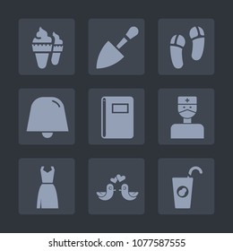Premium set of fill icons. Such as vanilla, pigeon, slipper, construction, animal, notebook, medical, footwear, internet, healthy, dove, tool, fruit, hospital, sweet, summer, ice, shovel, dessert