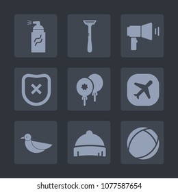 Premium set of fill icons. Such as bird, travel, celebration, city, animal, padlock, loud, clothing, message, plane, security, graffiti, sign, decoration, balloon, sky, hat, megaphone, razor, paint