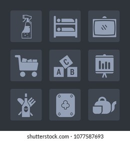 Premium set of fill icons. Such as document, red, beverage, alcohol, bed, travel, tea, maid, drink, television, entertainment, abc, man, japanese, game, business, video, tv, media, technology, sale