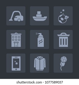 Premium set of fill icons. Such as communication, real, boat, abstract, graffiti, housework, business, white, floor, astronaut, estate, building, garbage, phone, clothing, display, space, street, mic