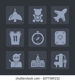 Premium set of fill icons. Such as fun, cute, brown, childhood, building, airplane, teddy, aircraft, play, ninja, transport, shirt, fur, sport, poker, religious, flight, architecture, plane, exercise