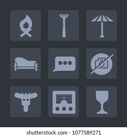 Premium set of fill icons. Such as message, wagasa, no, fire, japanese, home, sausage, signal, room, hotdog, warm, wireless, bonfire, camera, fireplace, dinner, razor, alcohol, photo, blade, camp, hot