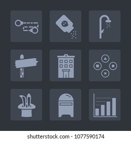 Premium set of fill icons. Such as road, mailbox, wet, water, estate, talcum, baby, envelope, business, magic, bath, clean, building, link, bathroom, web, care, game, arrow, data, talc, mail, powder