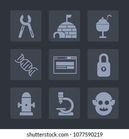 Premium set of fill icons. Such as nature, construction, strawberry, cream, tool, arctic, summer, department, service, biology, fiction, industrial, fire, handyman, renovation, monster, space, snow