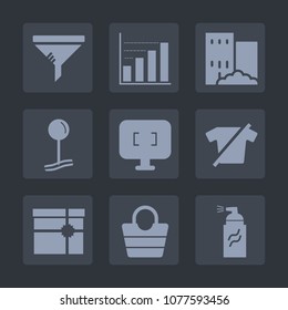 Premium set of fill icons. Such as architecture, monitor, leather, chart, diagram, change, drop, clean, city, bag, object, dirty, data, paint, style, repair, house, sign, technology, clothing, gift