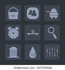 Premium set of fill icons. Such as object, service, architecture, bedroom, female, drink, luxury, breakfast, people, food, clock, team, bag, business, alarm, coat, social, white, zoom, communication