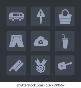 Premium set of fill icons. Such as background, street, modern, transport, urban, web, axe, attention, music, wear, juice, shorts, template, guitar, caution, photo, danger, leather, transportation, bag
