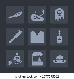 Premium set of fill icons. Such as table, wheel, ufo, white, fork, monster, fashion, space, bicycle, store, business, money, clothing, fiction, market, supermarket, mountain, shop, alien, grocery, pen