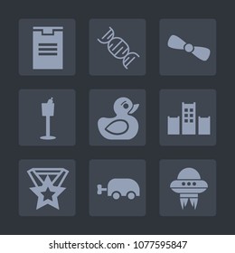 Premium set of fill icons. Such as rubber, technology, toy, biology, spacecraft, element, bed, white, vacation, background, bow, alcohol, box, play, medal, baby, award, ribbon, child, carriage, ufo