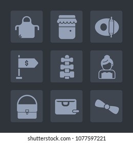 Premium set of fill icons. Such as pan, organic, cook, food, view, cooking, money, apron, sale, glass, honey, pinafore, gift, bank, , restaurant, wedding, top, sweet, gym, chef, sign, clothing, jam