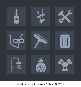 Premium set of fill icons. Such as roller, cold, hammer, cooler, plant, repair, wheat, black, harvest, lash, scuba, sport, paint, bug, bin, food, natural, grain, seed, agriculture, shower, eyelash