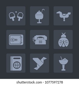 Premium Set Of Fill Icons. Such As Sport, Passport, Bar, Dessert, Origami, Summer, Activity, Horse, Competition, Phone, Finance, Game, Glass, Money, Sweet, Food, Immigration, Ice, Fly, Paper, Creative