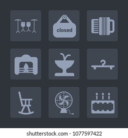 Premium set of fill icons. Such as business, shop, art, fireplace, cake, cloakroom, accordion, door, red, sound, architecture, fire, fashion, banner, musical, store, white, instrument, water, interior