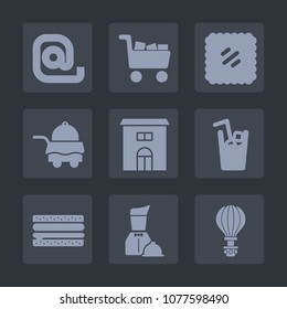 Premium set of fill icons. Such as vintage, letter, shop, building, email, hotel, bed, jump, snack, postcard, sale, message, extreme, retail, house, mail, waiter, web, sky, stamp, communication, cart